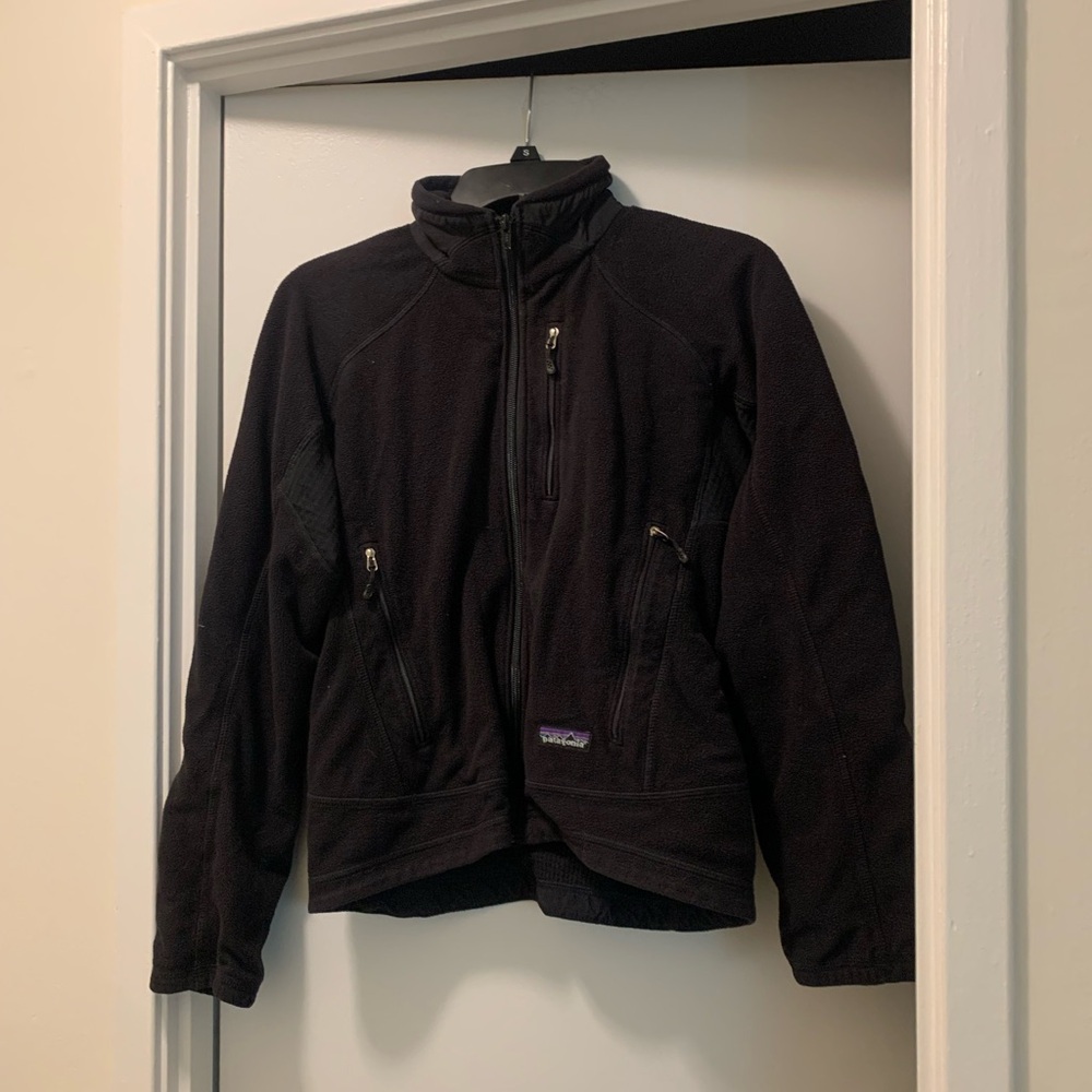 Patagonia Women’s Black Fleece Jacket Size XS VTG Full Zip, 3 Pockets
